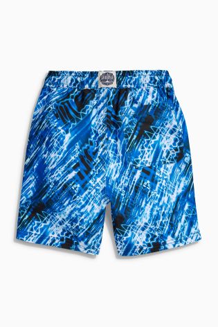 Blue Acid Print Swim Shorts (3-16yrs)